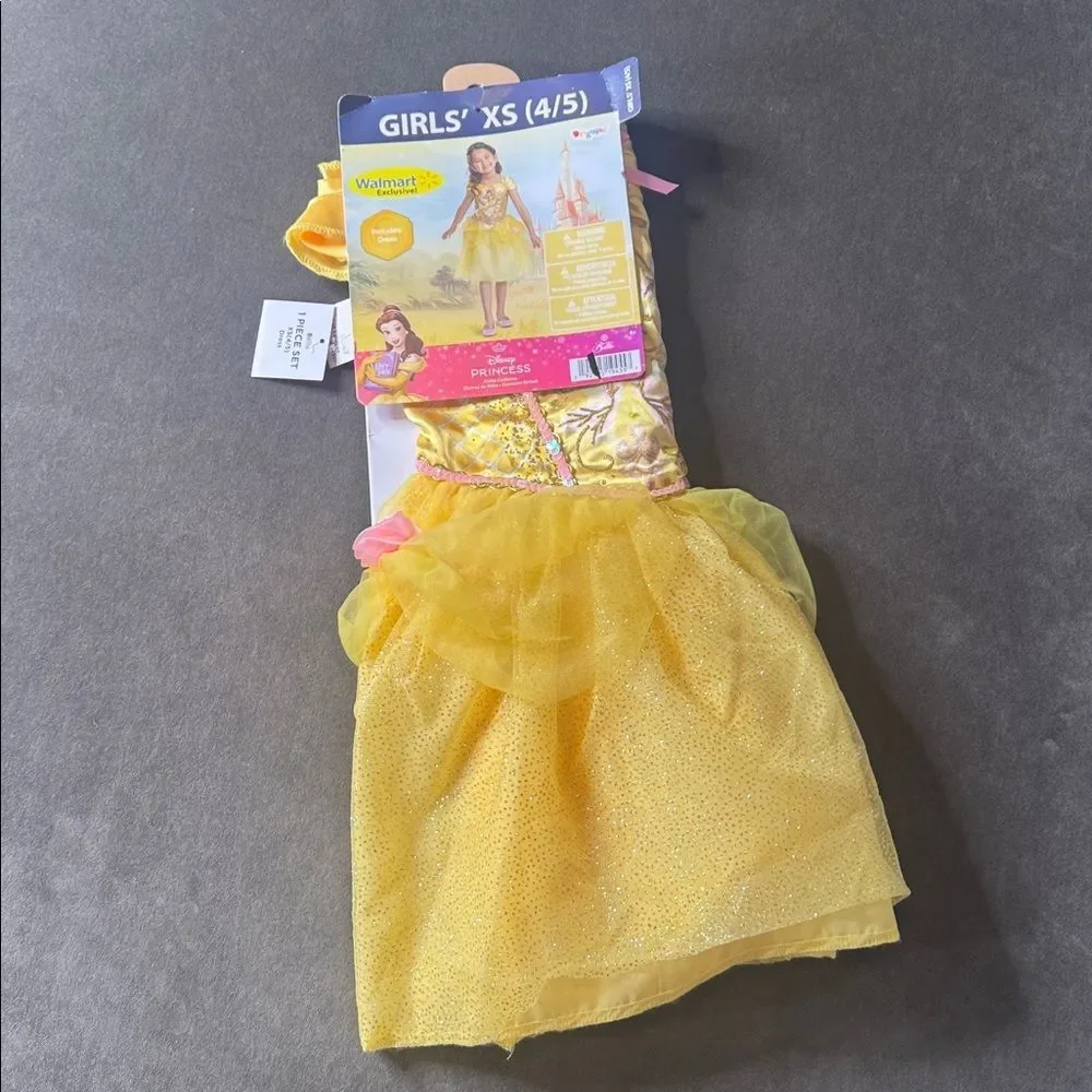 Kids Disney Princess Belle Halloween Costume Size XS 4/5 NEW - Picture 3 of 9